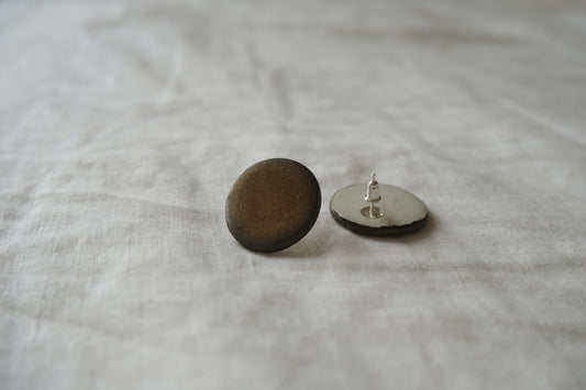 Ora Porcelain Round Earrings In Bronze - Sagu