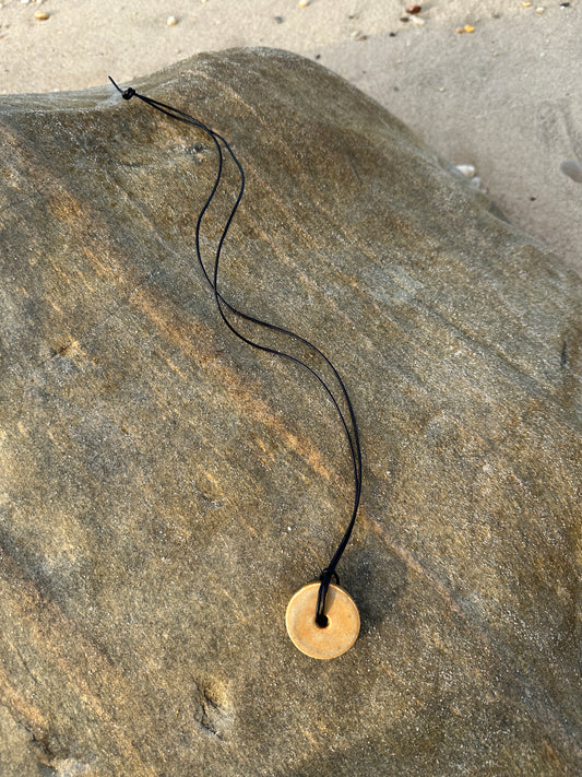 Disc Ceramic Necklace In Dune - Sagu