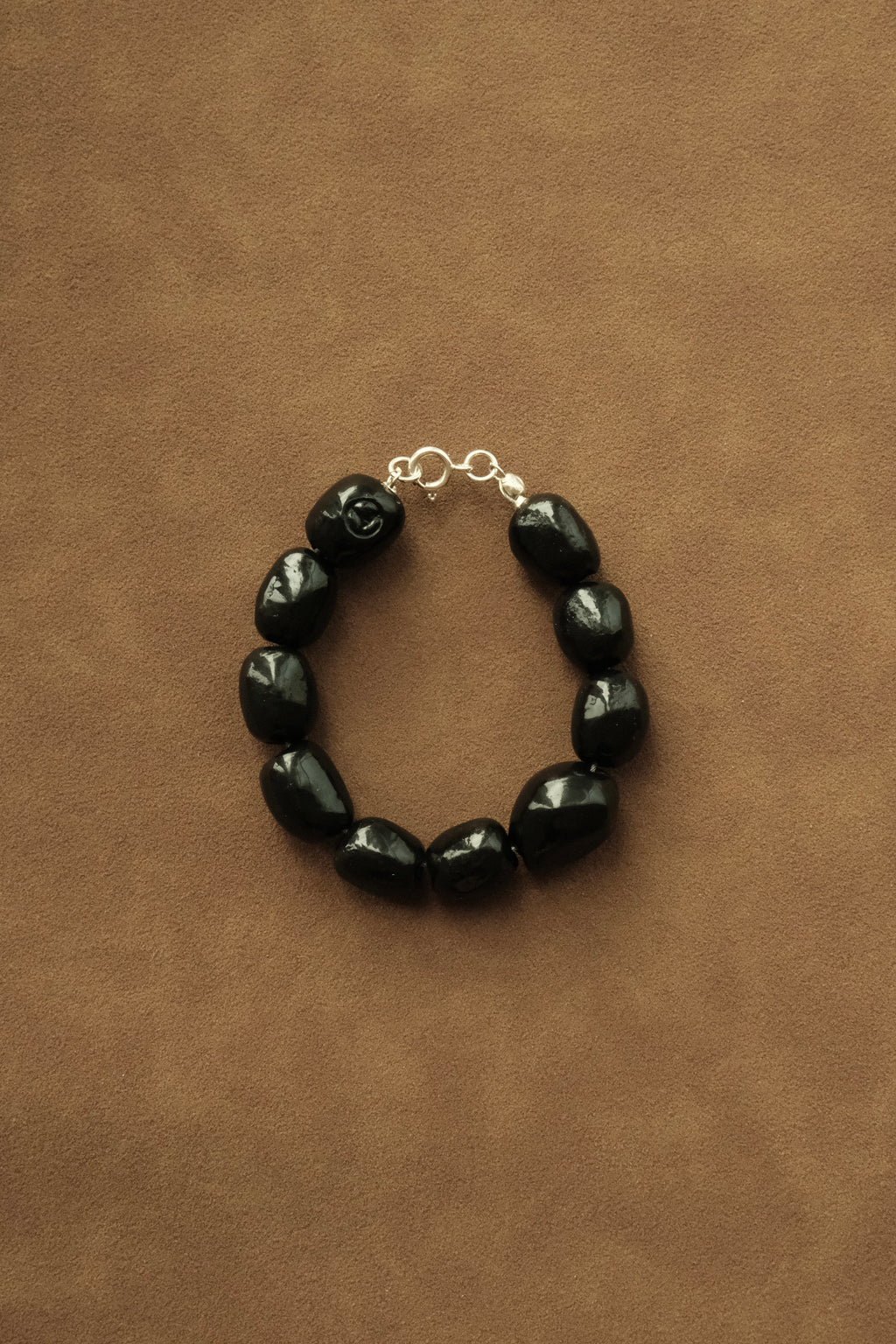Kalamata Beaded Porcelain Bracelet In Onyx - Sagu