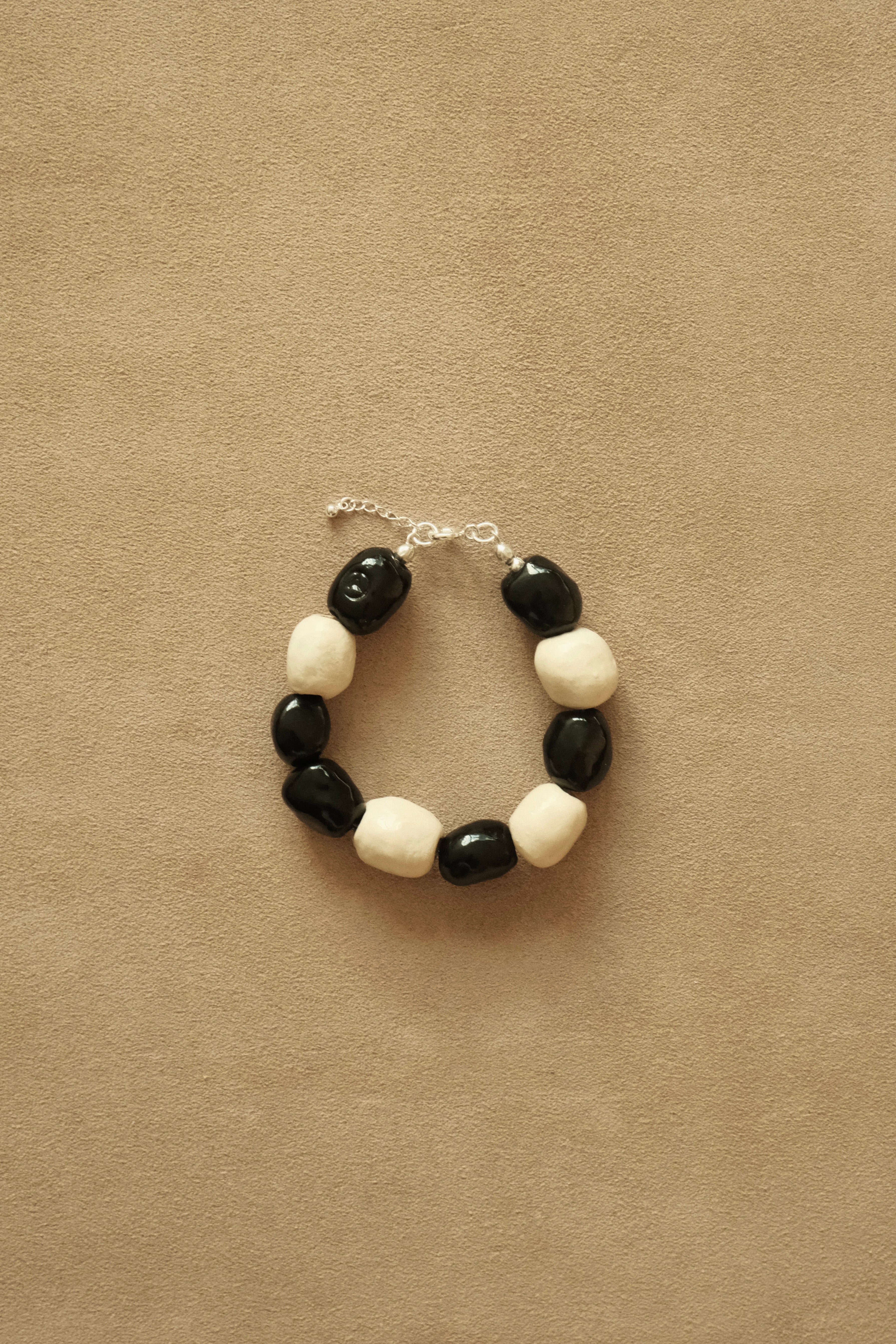 Kalamata Beaded Porcelain Bracelet In Cremino - Sagu