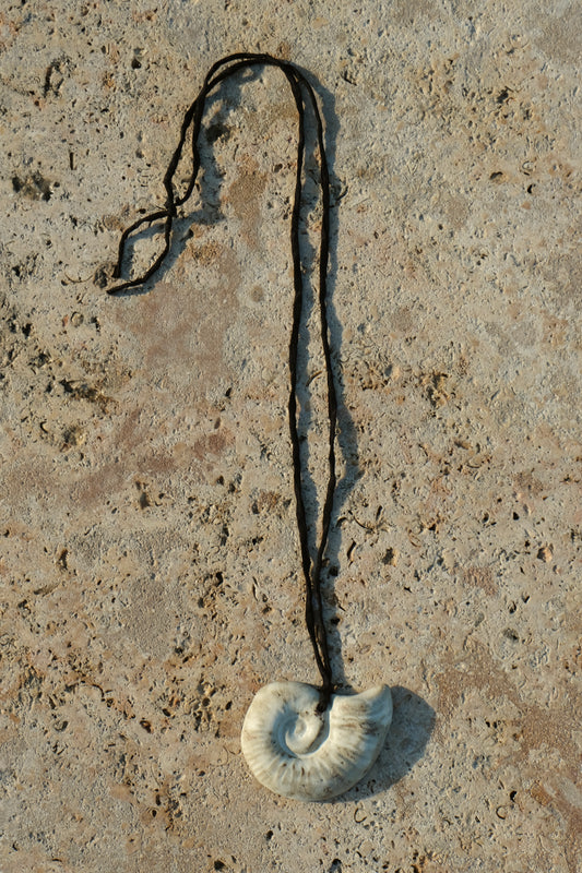 Nautilus Pendant Ceramic Necklace In Ivorystone - Sagu