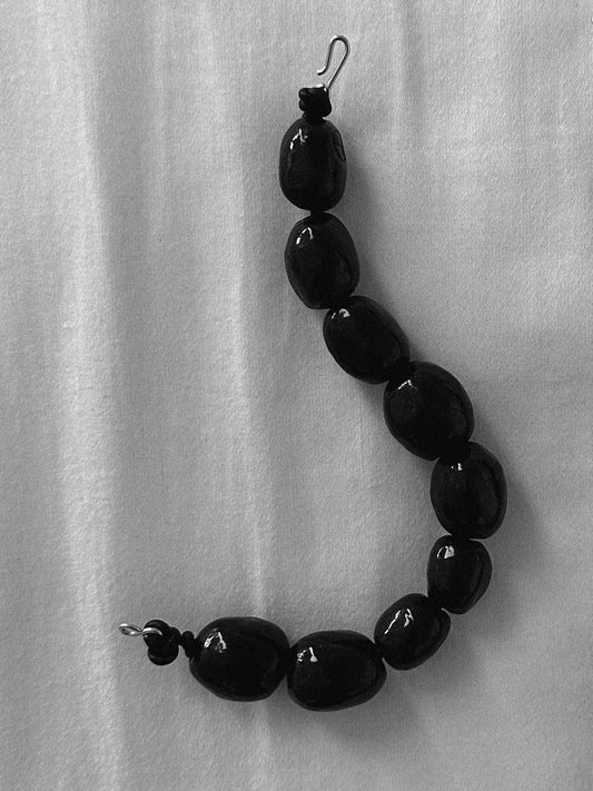 Kalamata Beaded Porcelain Bracelet In Onyx - Sagu