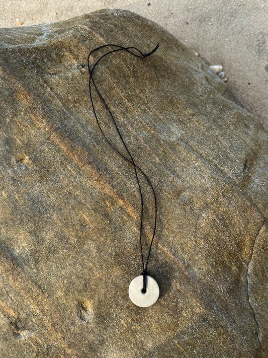 Disc Ceramic Necklace In Sand - Sagu